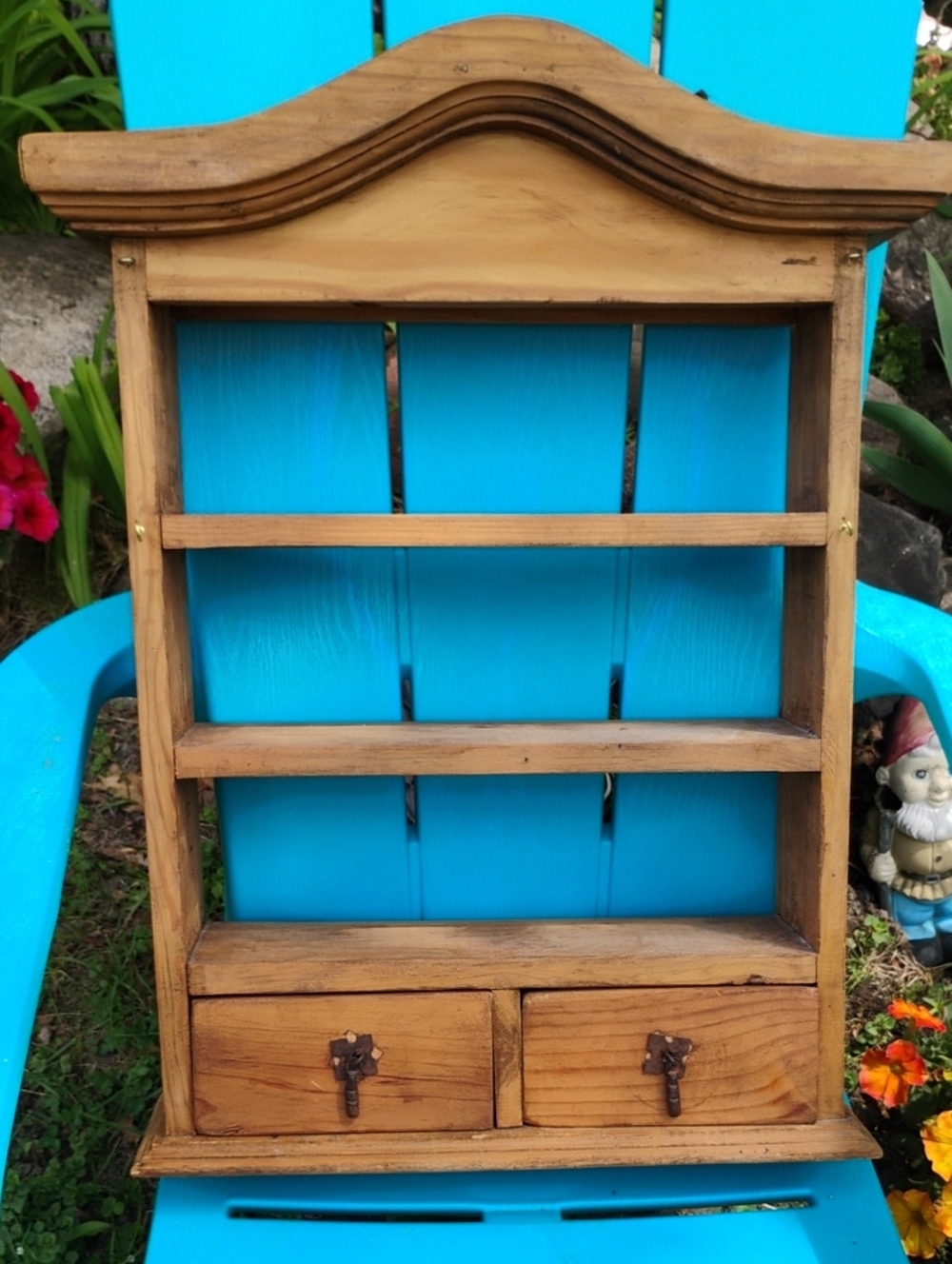 Primitive Rustic Wooden Wall Shelf  3 Tier